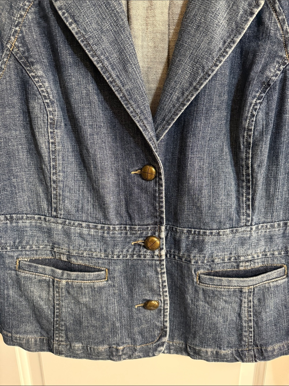 Liz Claiborne Medium Blue Denim Blazer Jacket - Picture 3 of 8